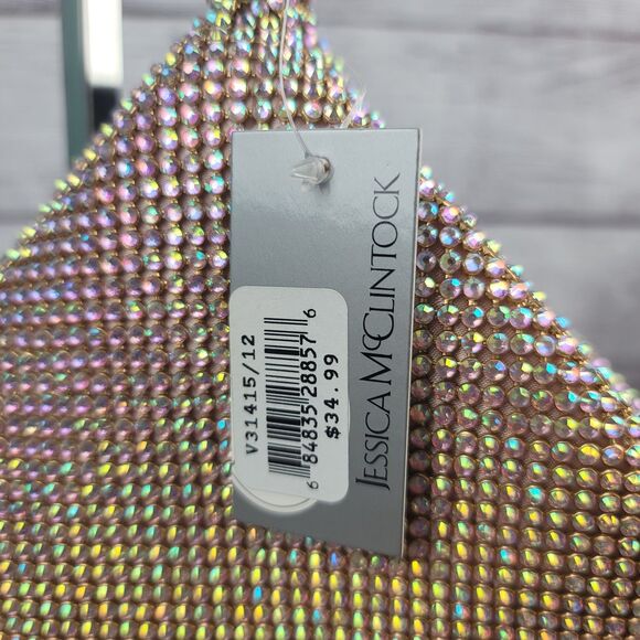 Jessica McClintock Staci Mesh Wristlet Pouch Evening Prom Handbag NWT - Picture 3 of 5